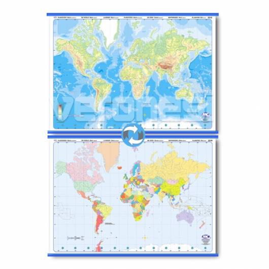 Mapa Mudo Doble Faz Planisferio Envios A Todo El Pais