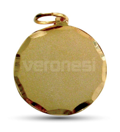 Medalla Alpaca Facetada Dorada 21 mm