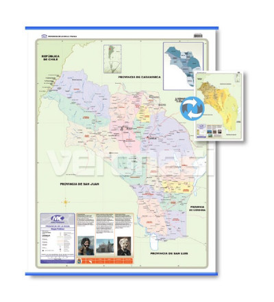 Mapa Fis./pol. Doble Faz La Rioja 72x102 Cm.