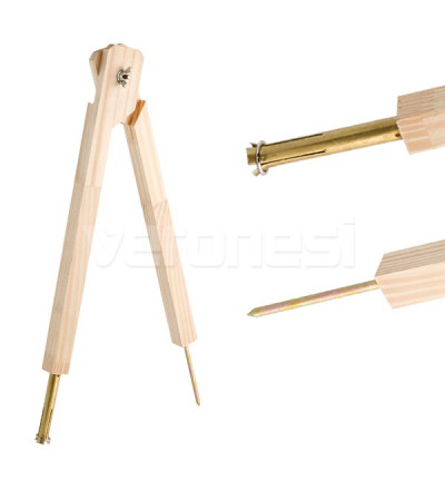 Compas P/tiza Madera Sin Lustrar