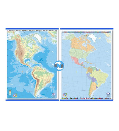 Mapa Mudo P/ Marcador Doble Faz America 95x130 Cm.