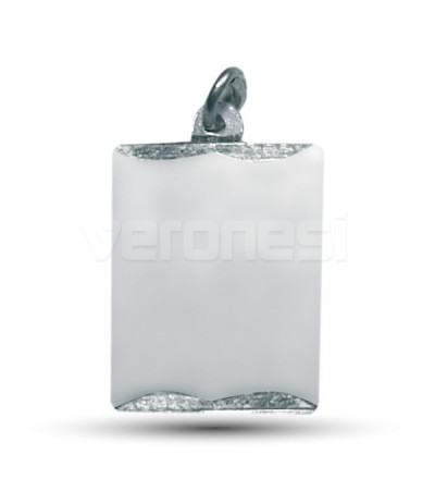 Medalla Alpaca Rectangular 1.9 cm x 1.5 cm