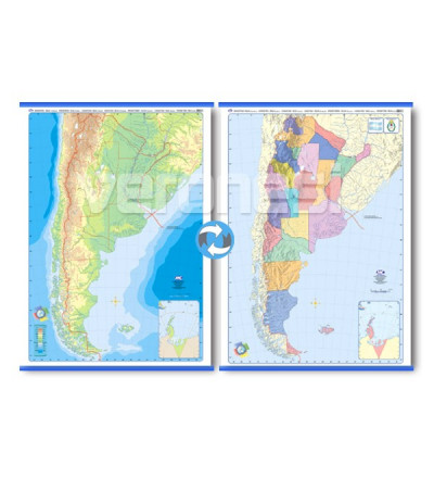 Mapa Mudo P/ Marcador Doble Faz Argentina 95x130 Cm.