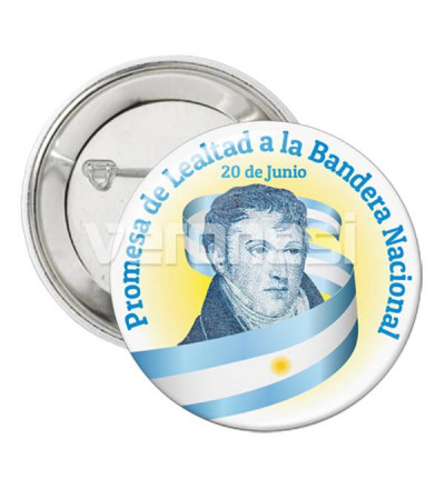 Boton C prendedor Belgrano C bandera 4.5 Cm.