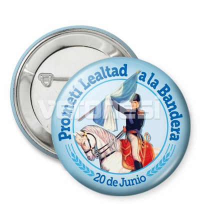 Boton C/prendedor Promesa Bandera 4.5 Cm.