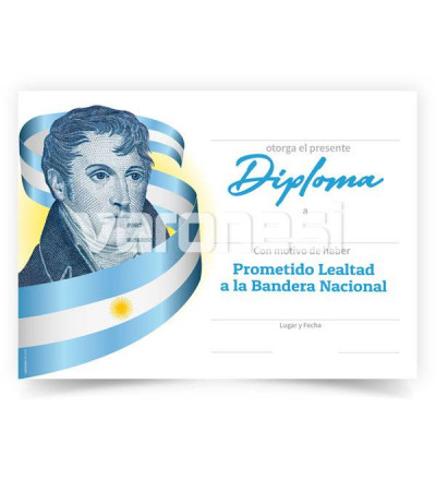 Diploma Belgrano Con Bandera