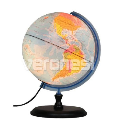 Globo Base Madera Con Luz 25 Cm.