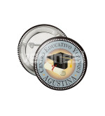 Boton prendedor personalizado Birrete dorado