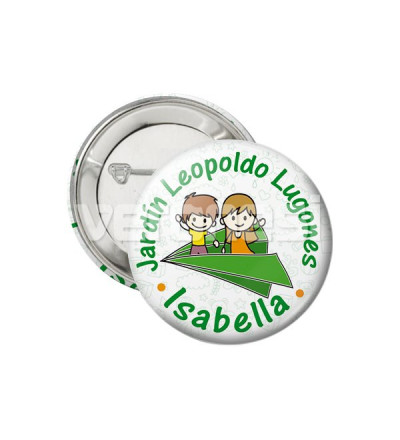 Boton prendedor Avioncito  C  Nombre Alumno 4.5 Cm