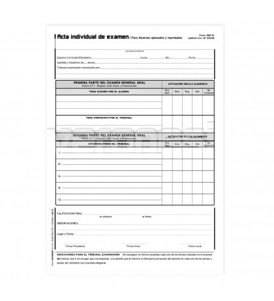 Acta Individual Examen X 50
