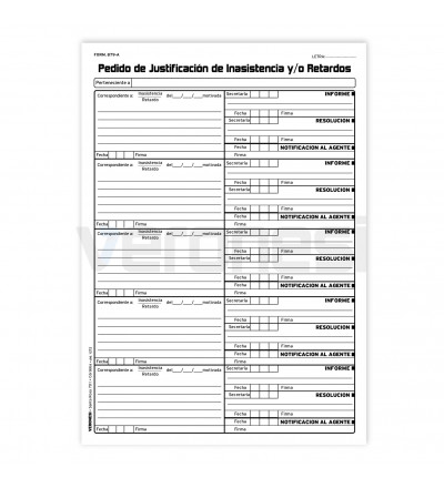 Pedido Just.inasistencia F.879 A X 50