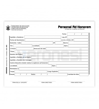 Personal Ad-honorem X 25