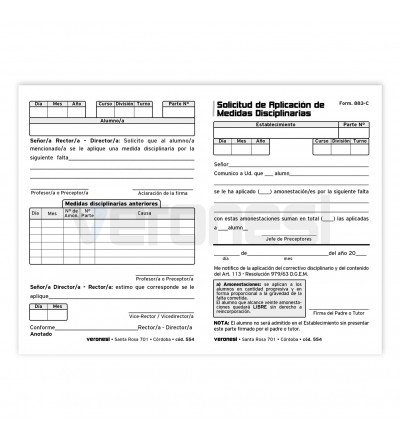 Solicitud Amonestaciones F. 883c  X 50