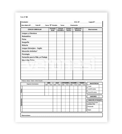 Registro Anual CO 5° año Nuevo Régimen