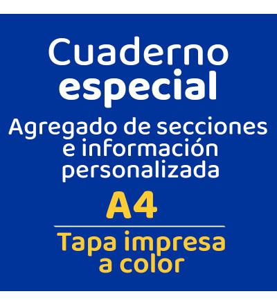 Cuaderno Comunicados A4 (Tapa Color) PERSONALIZADO
