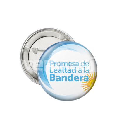 Boton C/prendedor bandera sol 4.5 Cm