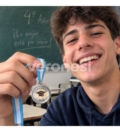 Medalla Resinada Estudio Plata