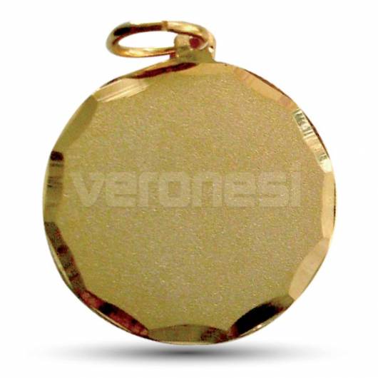 Medalla Alpaca Facetada Dorada 21 mm