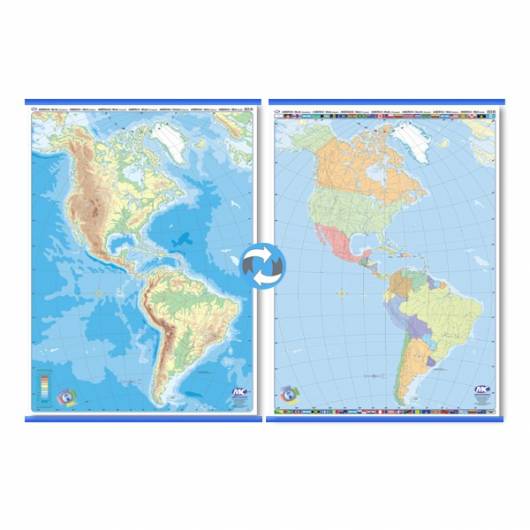 Mapa Mudo P/ Marcador Doble Faz America 95x130 Cm.