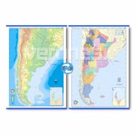 Mapa Mudo P/ Marcador Doble Faz Argentina 95x130 Cm.