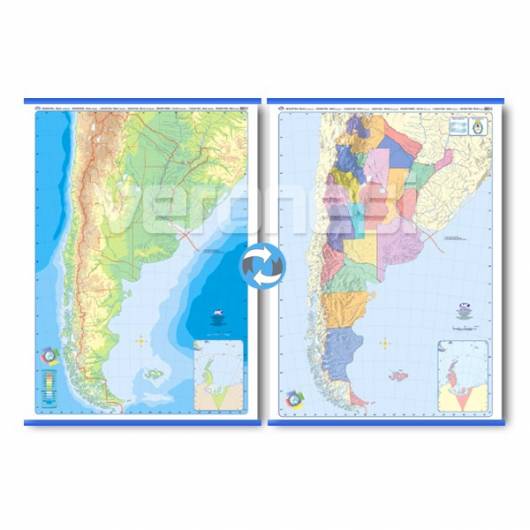 Mapa Mudo P/ Marcador Doble Faz Argentina 95x130 Cm.