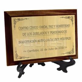 Plaqueta C/placa Dorada Bicapa 13x18