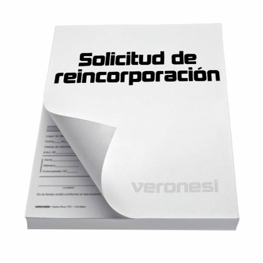 Solicitud Reincorporacion Tri. F.865 P X 50