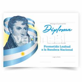 Diploma Belgrano Con Bandera