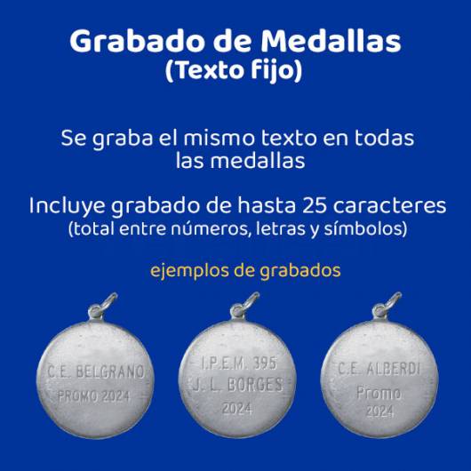 Grabado Medalla Por Linea ( Max. 10 Letras Y/o Numeros)